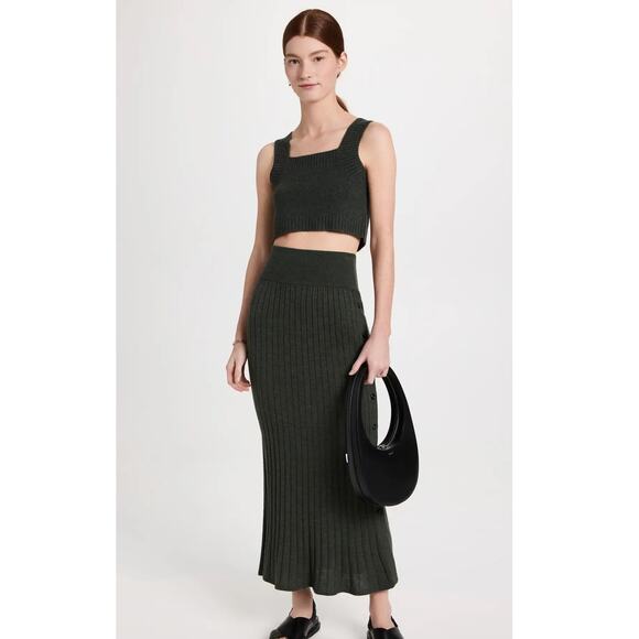 Lisa Yang Barbara Crop Top Sweater 100% Cashmere Size 1 Small / Medium Olive NWT - Picture 3 of 14